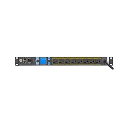 Eaton PDU, Metered, Rack Mounted, 5-15R, 5-15P, 10 ft., Black EMIT08-10